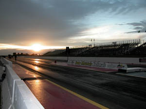 The track at sunset