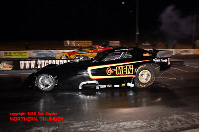 Steven Densham 'Teachers Pet' (far lane) vs Wally Giavia 'G-Men' (near lane)