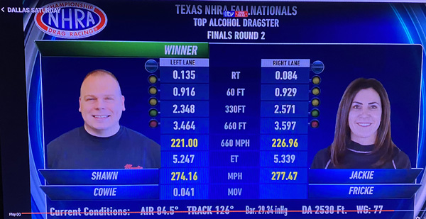 Shawn Cowie (left) vs Jackie Fricke (right)